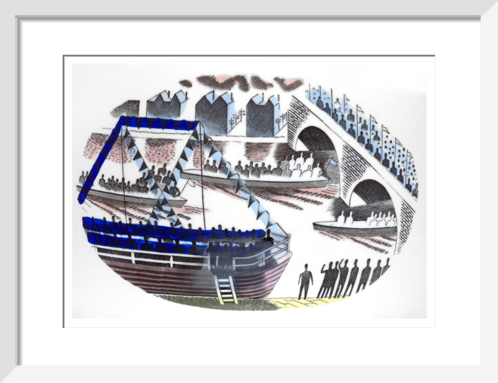 Spectators in Boats on Boat Race Day - Art print