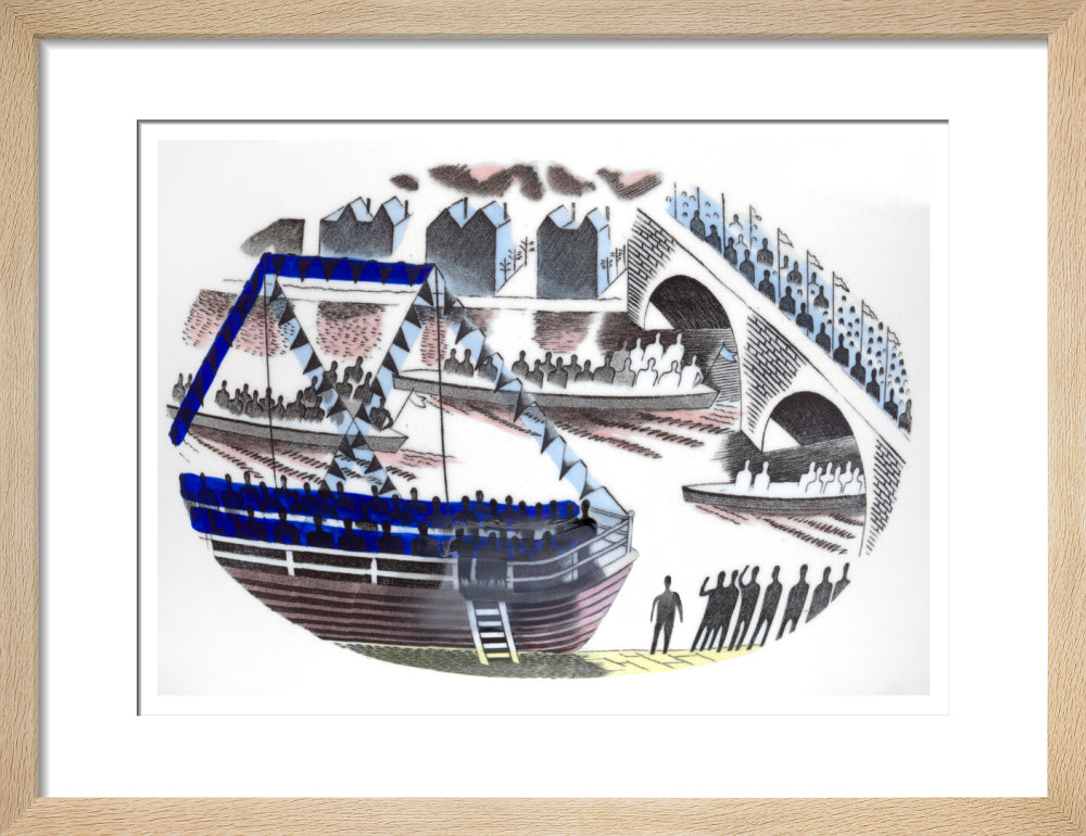 Spectators in Boats on Boat Race Day - Art print