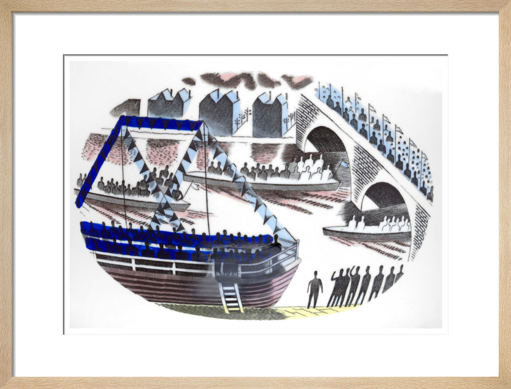 Spectators in Boats on Boat Race Day - Art print