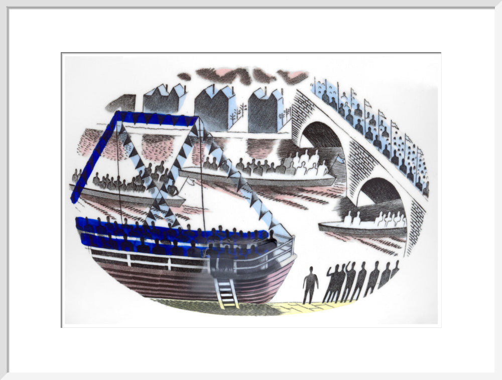 Spectators in Boats on Boat Race Day - Art print