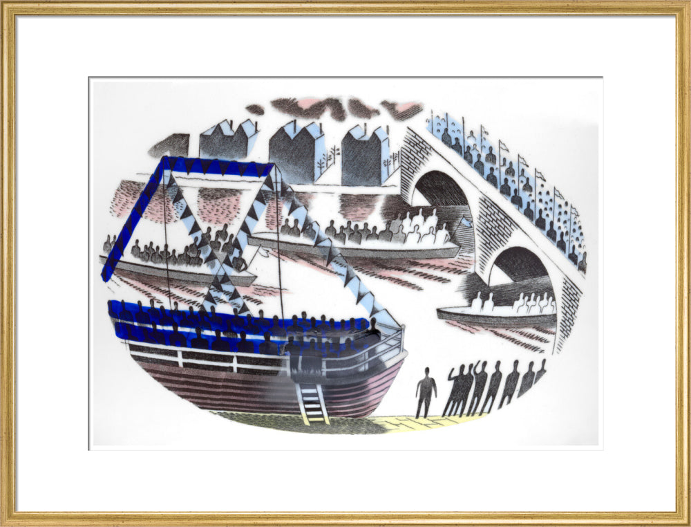 Spectators in Boats on Boat Race Day - Art print
