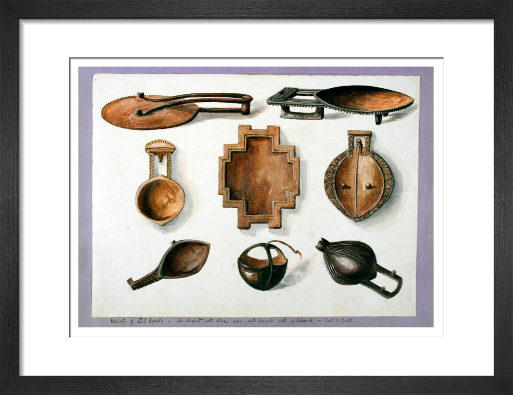 Fiji. Variety of Oil bowls - Art print