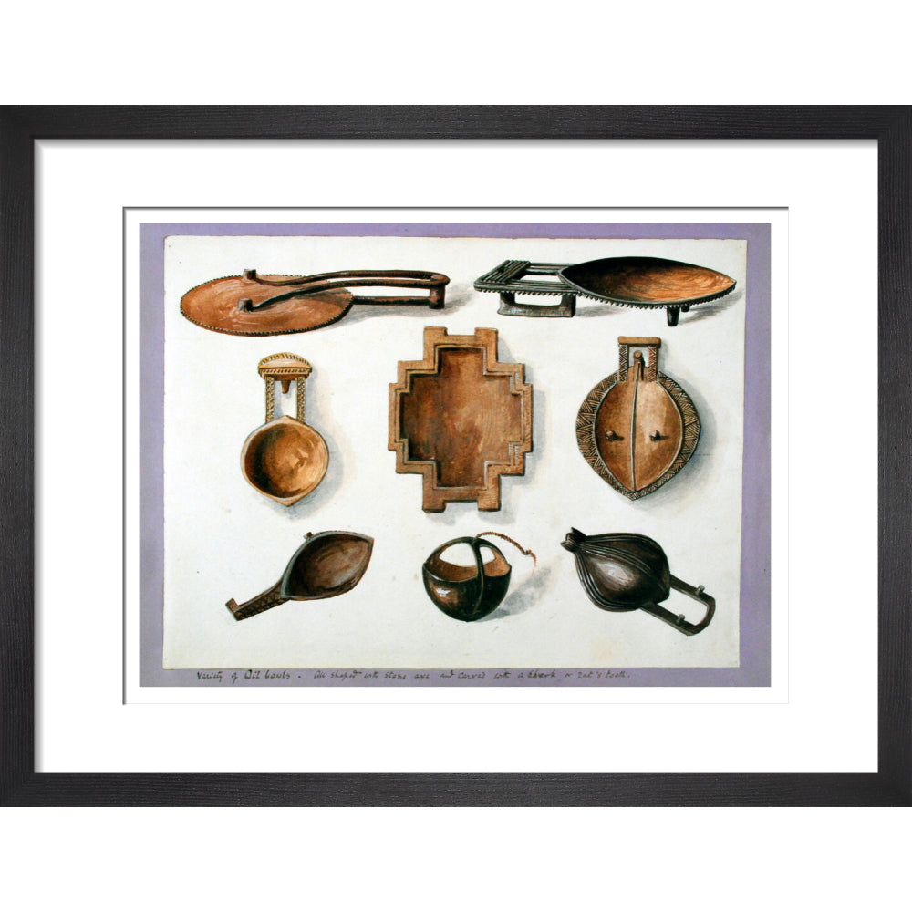 Fiji. Variety of Oil bowls - Art print