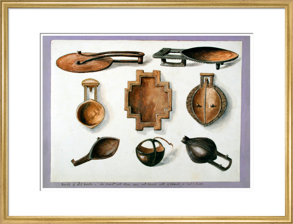 Fiji. Variety of Oil bowls - Art print