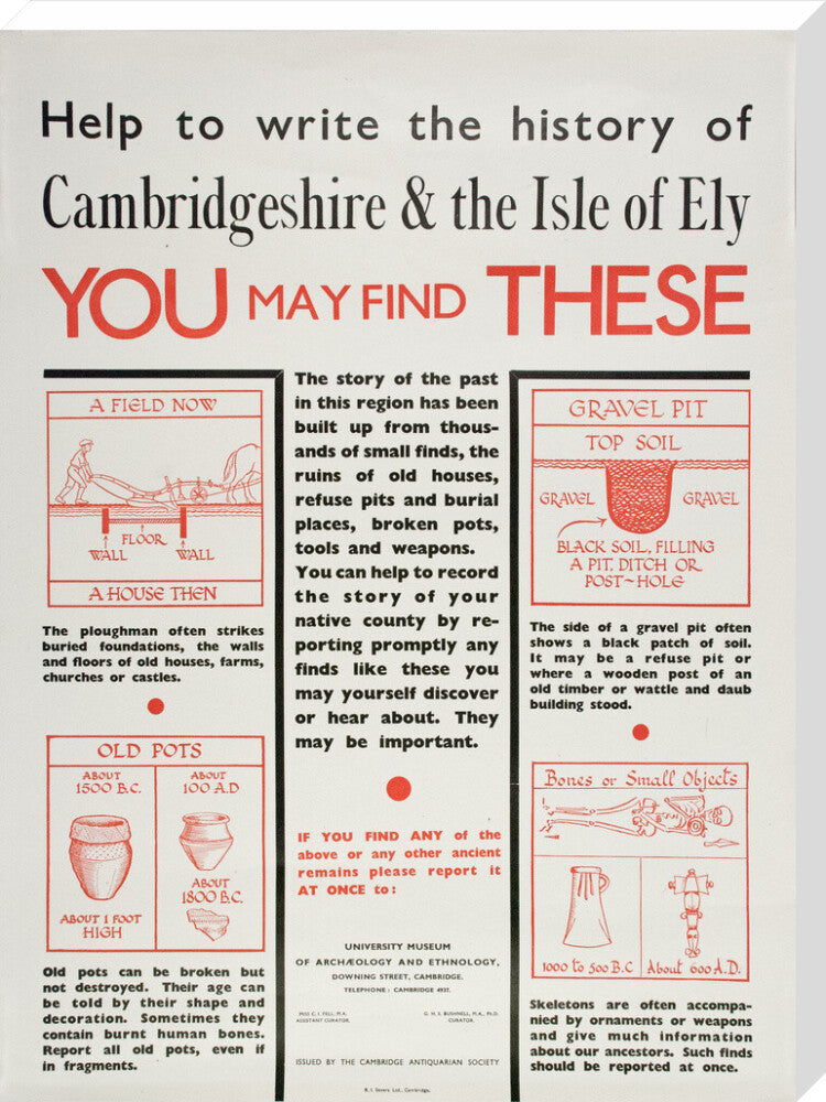 Cambridge and Ely Information poster - Art print