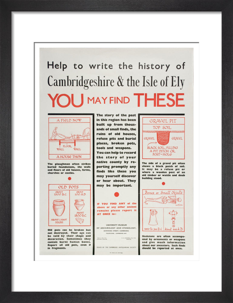 Cambridge and Ely Information poster - Art print