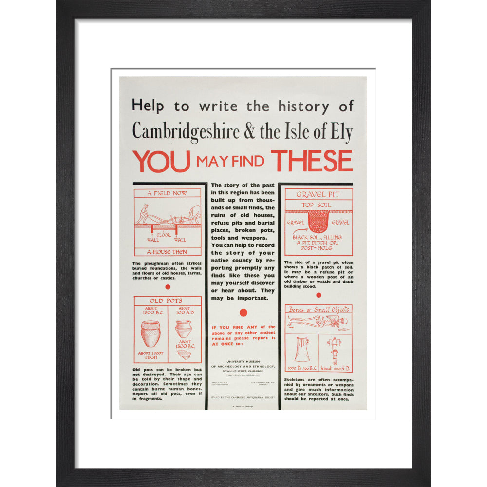 Cambridge and Ely Information poster - Art print