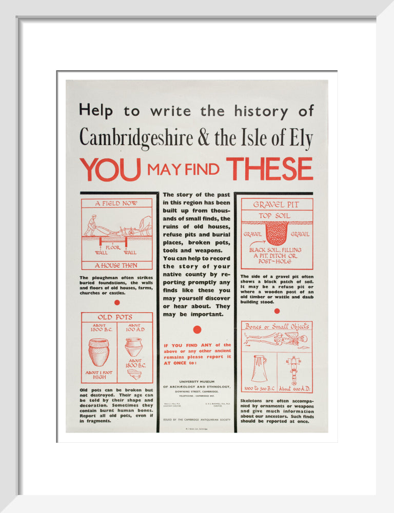 Cambridge and Ely Information poster - Art print