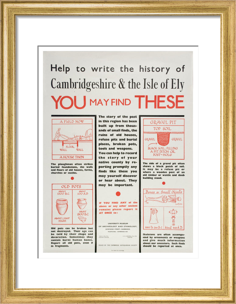 Cambridge and Ely Information poster - Art print