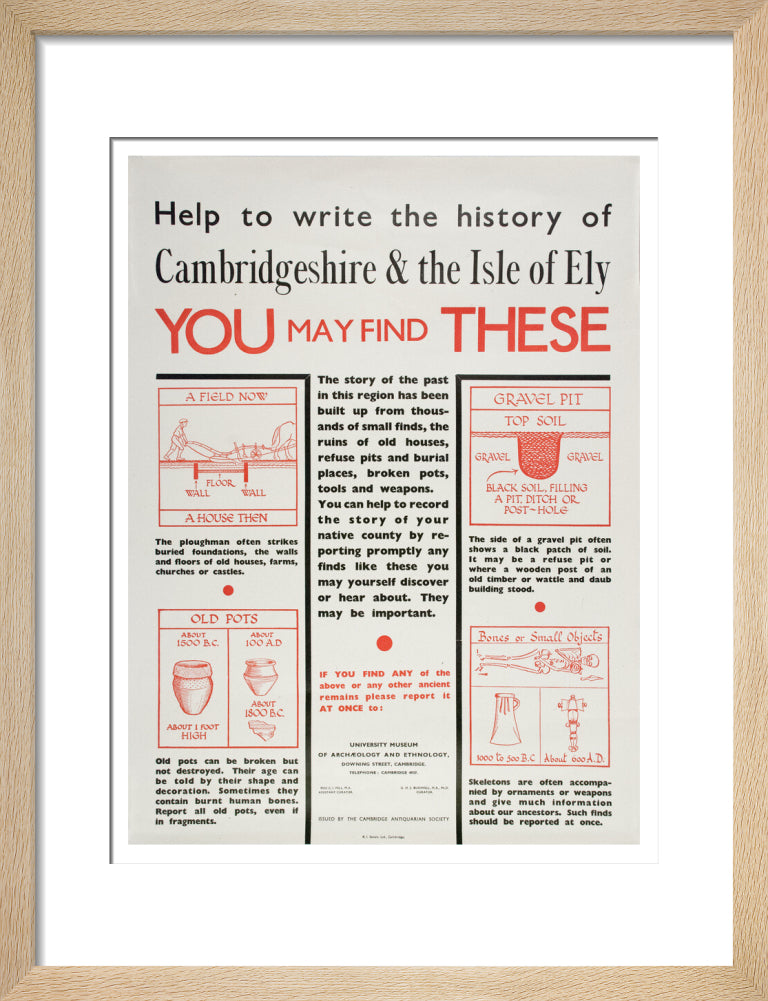 Cambridge and Ely Information poster - Art print