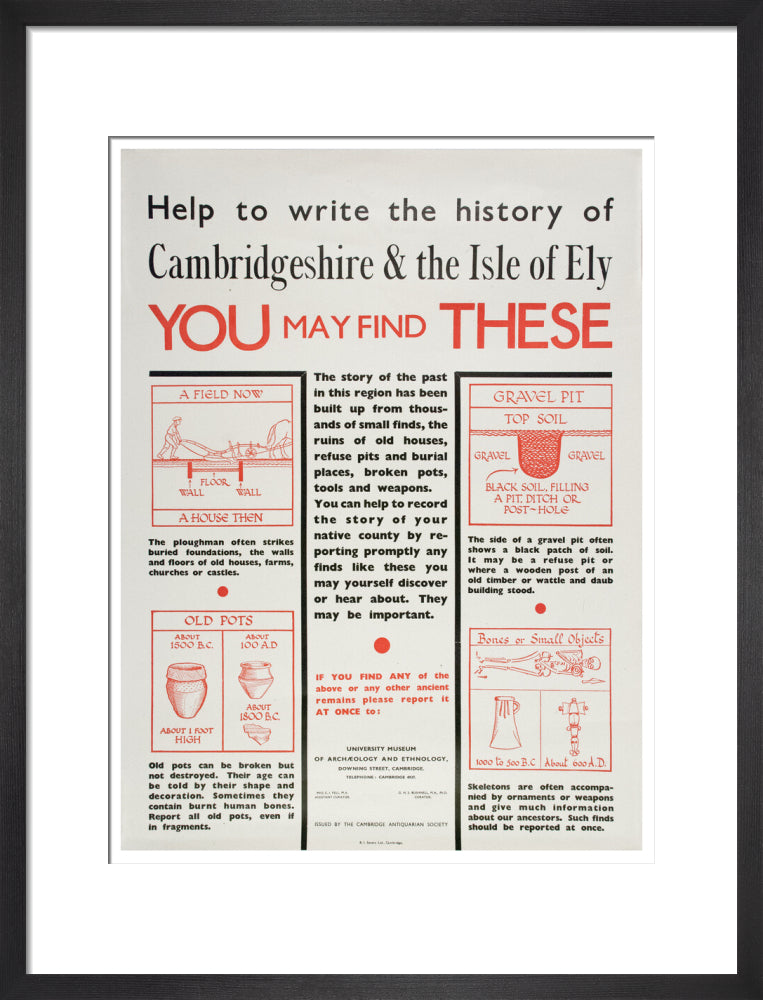 Cambridge and Ely Information poster - Art print