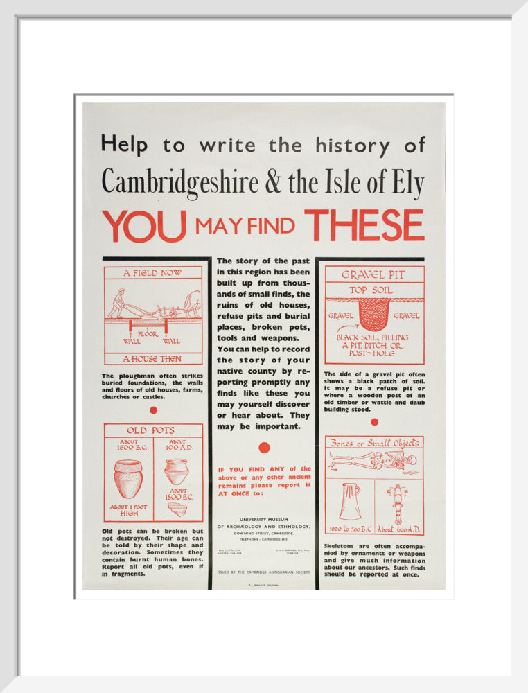 Cambridge and Ely Information poster - Art print