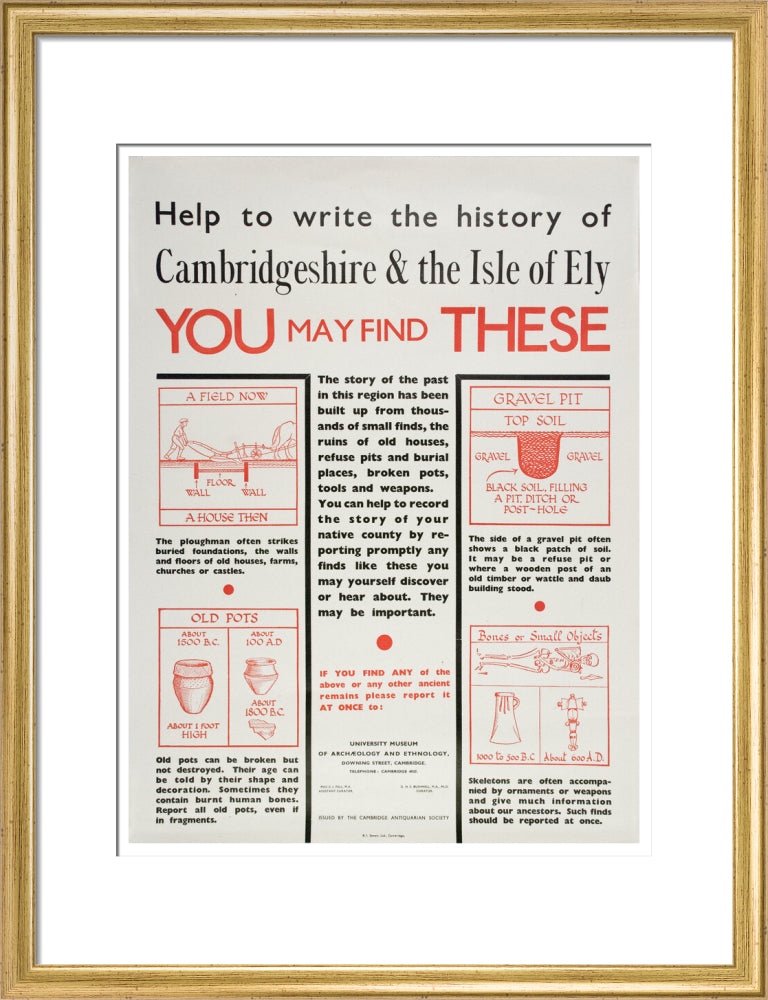 Cambridge and Ely Information poster - Art print