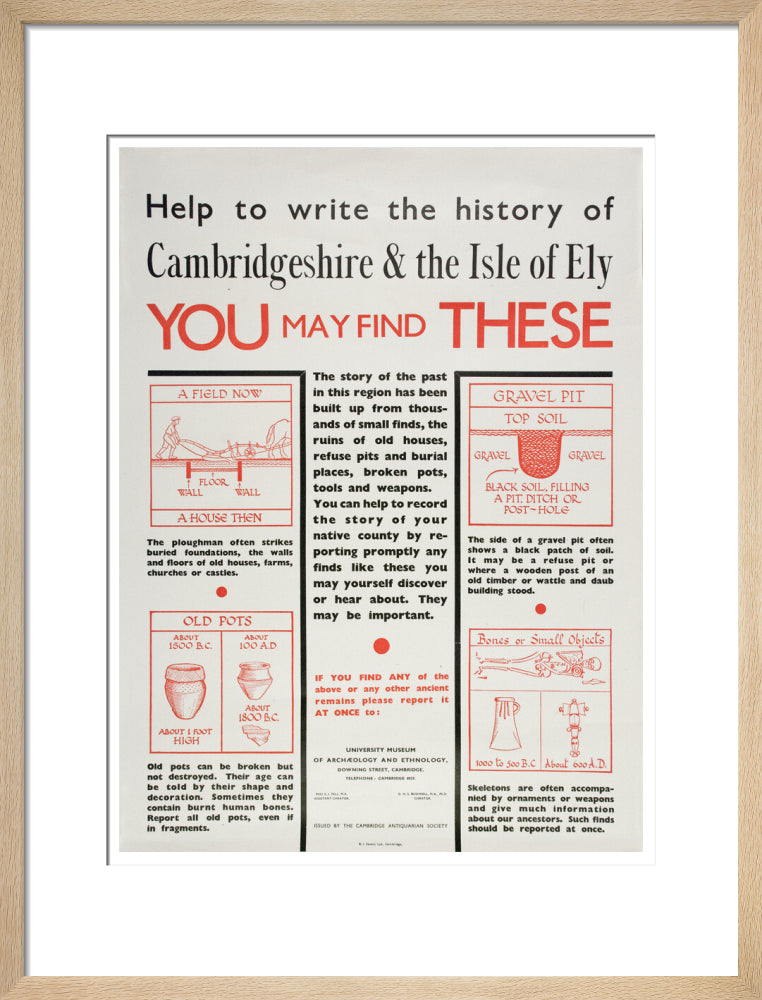 Cambridge and Ely Information poster - Art print