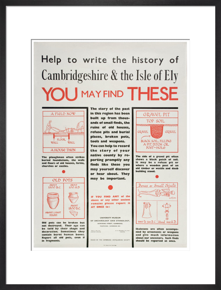 Cambridge and Ely Information poster - Art print