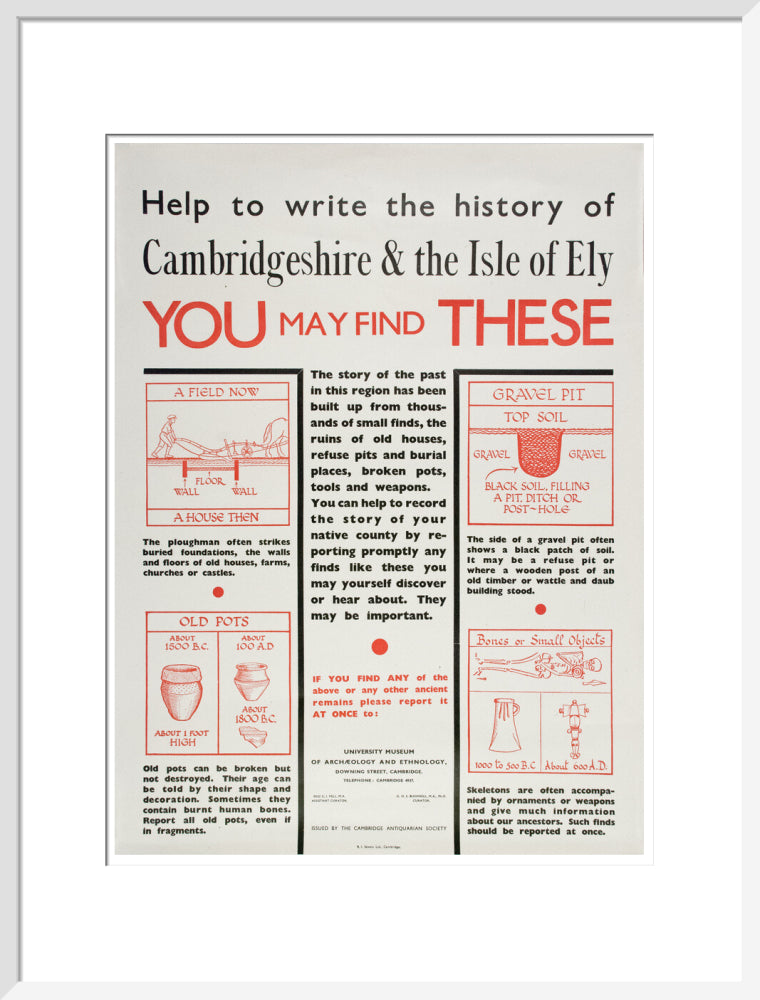 Cambridge and Ely Information poster - Art print