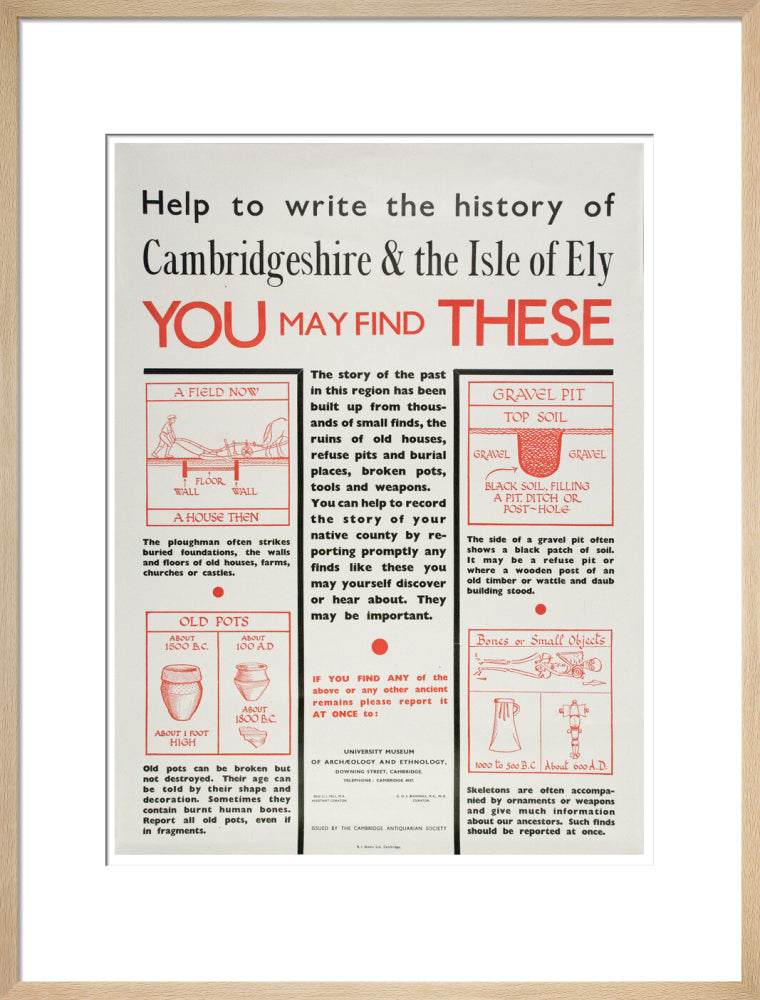 Cambridge and Ely Information poster - Art print