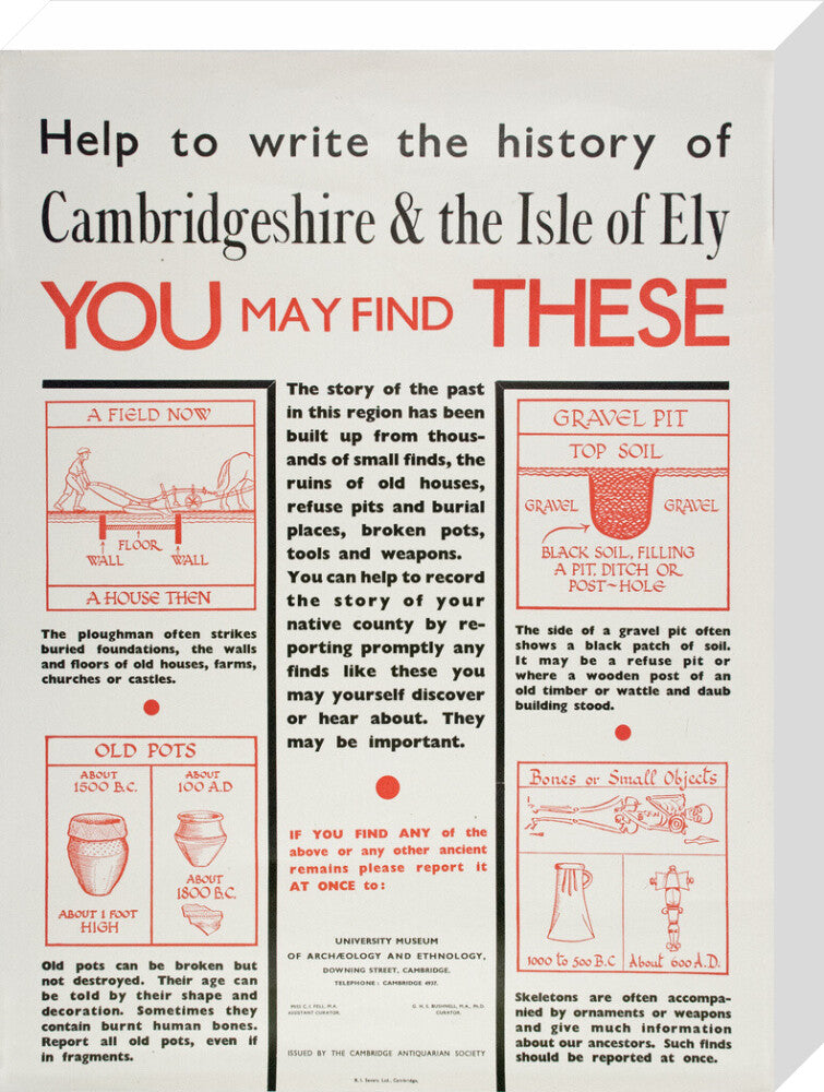 Cambridge and Ely Information poster - Art print