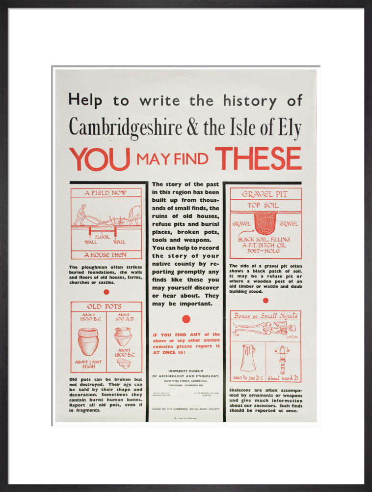 Cambridge and Ely Information poster - Art print