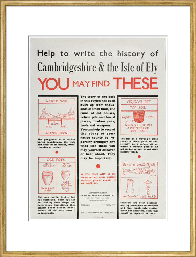 Cambridge and Ely Information poster - Art print