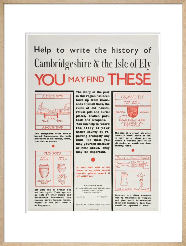 Cambridge and Ely Information poster - Art print