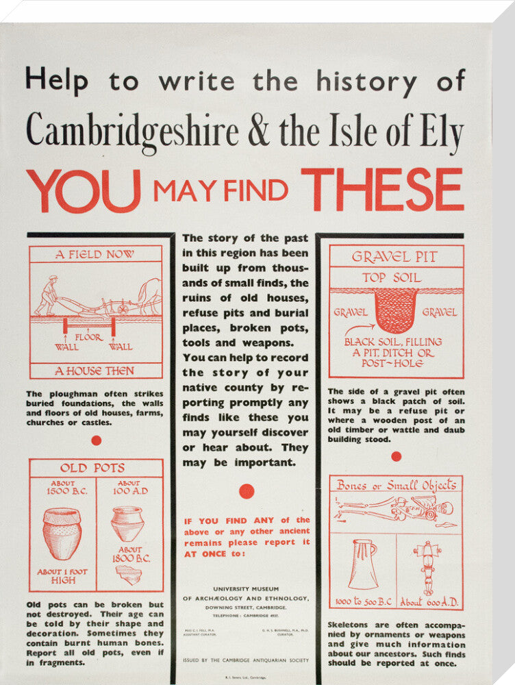 Cambridge and Ely Information poster - Art print