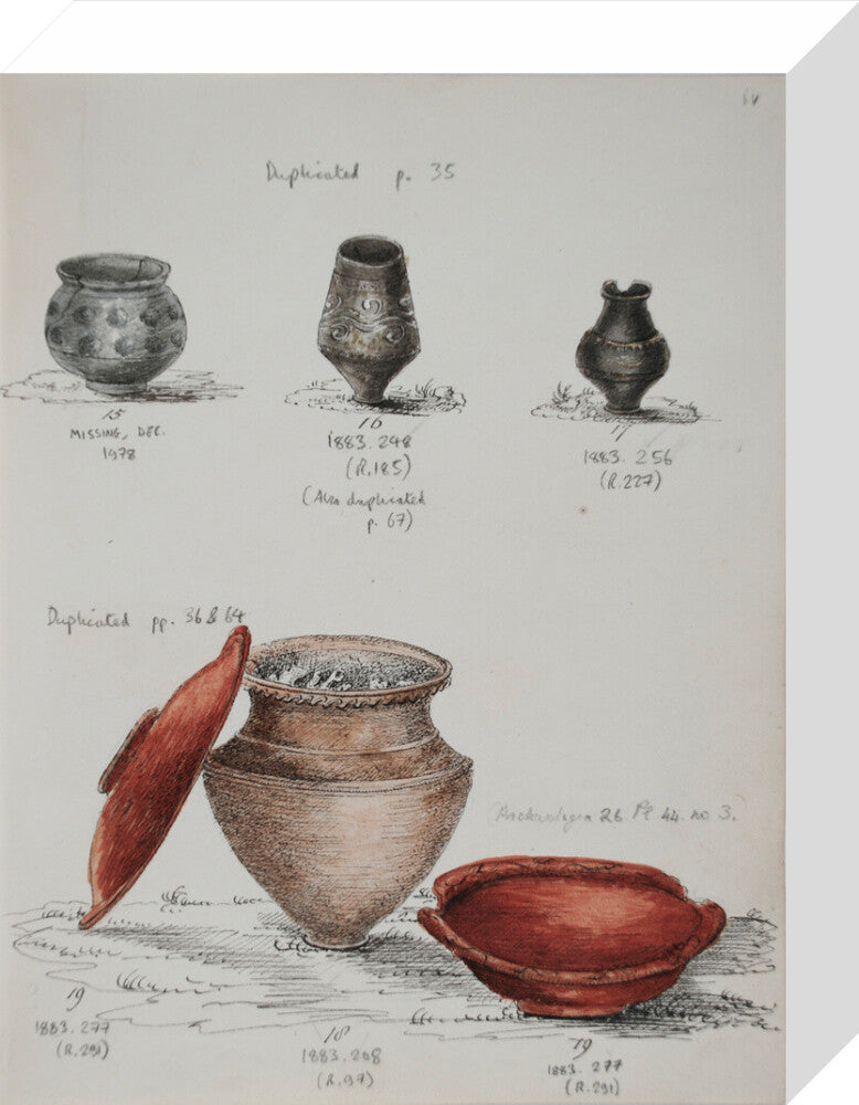 Pottery excavated from Litlington Roman cemetery - Art print