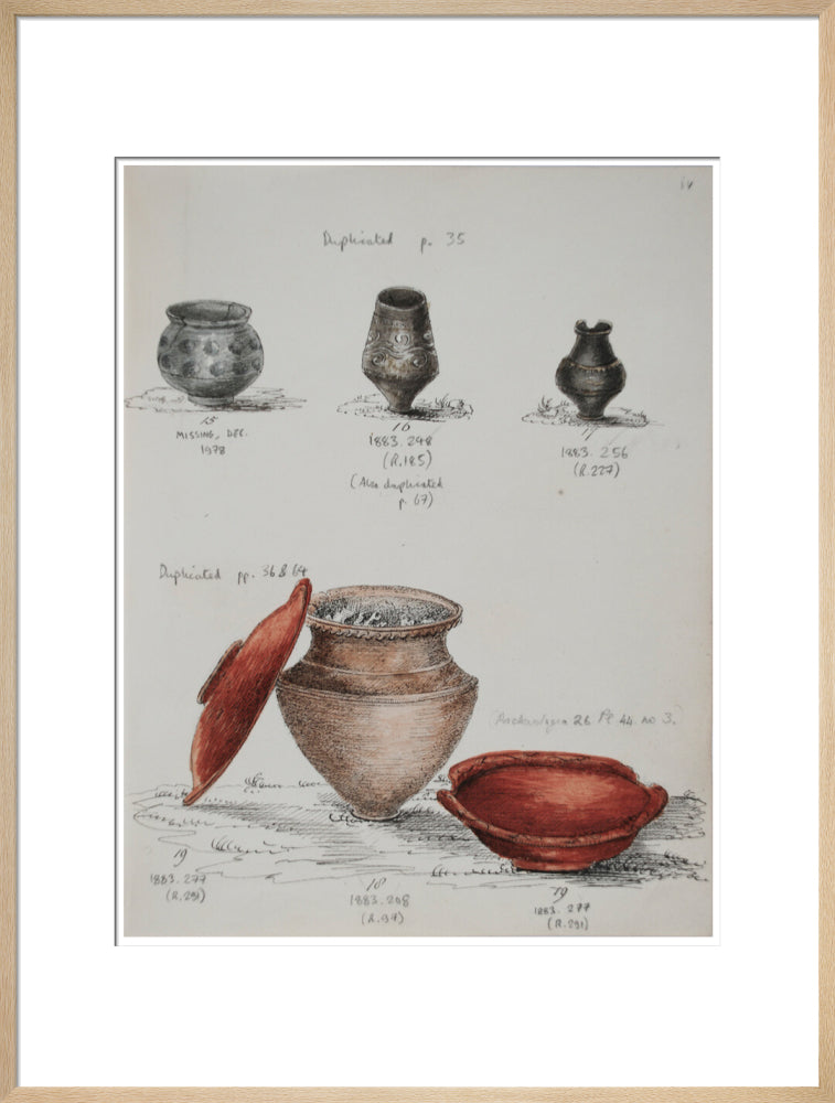 Pottery excavated from Litlington Roman cemetery - Art print