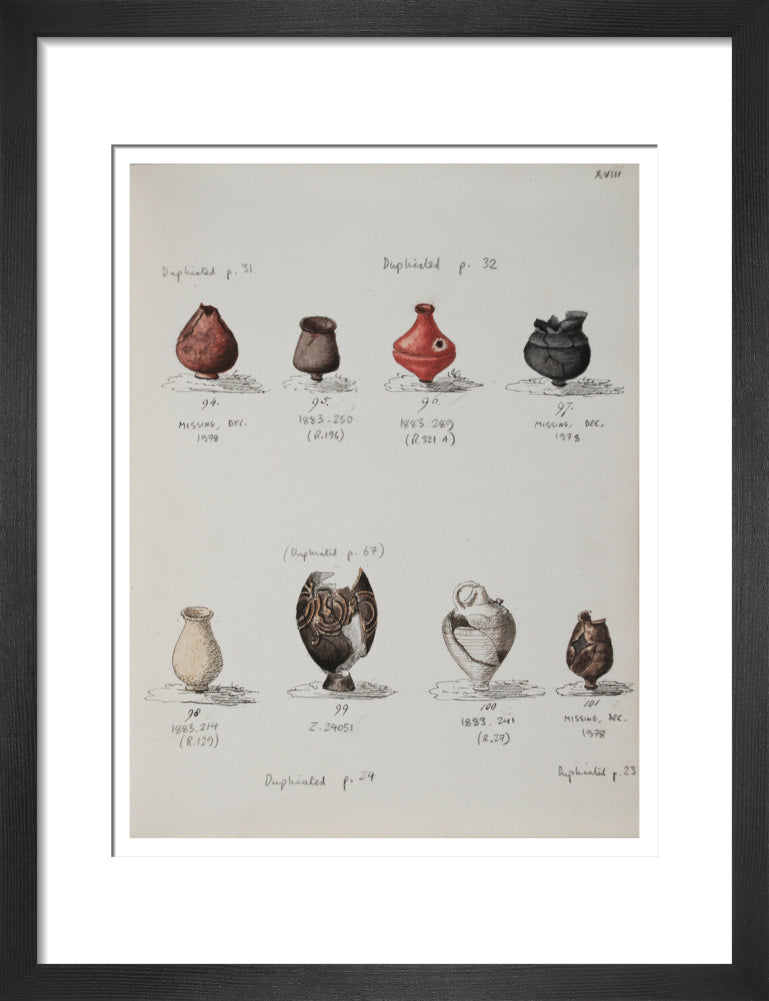 Pottery excavated from Litlington Roman cemetery - Art print