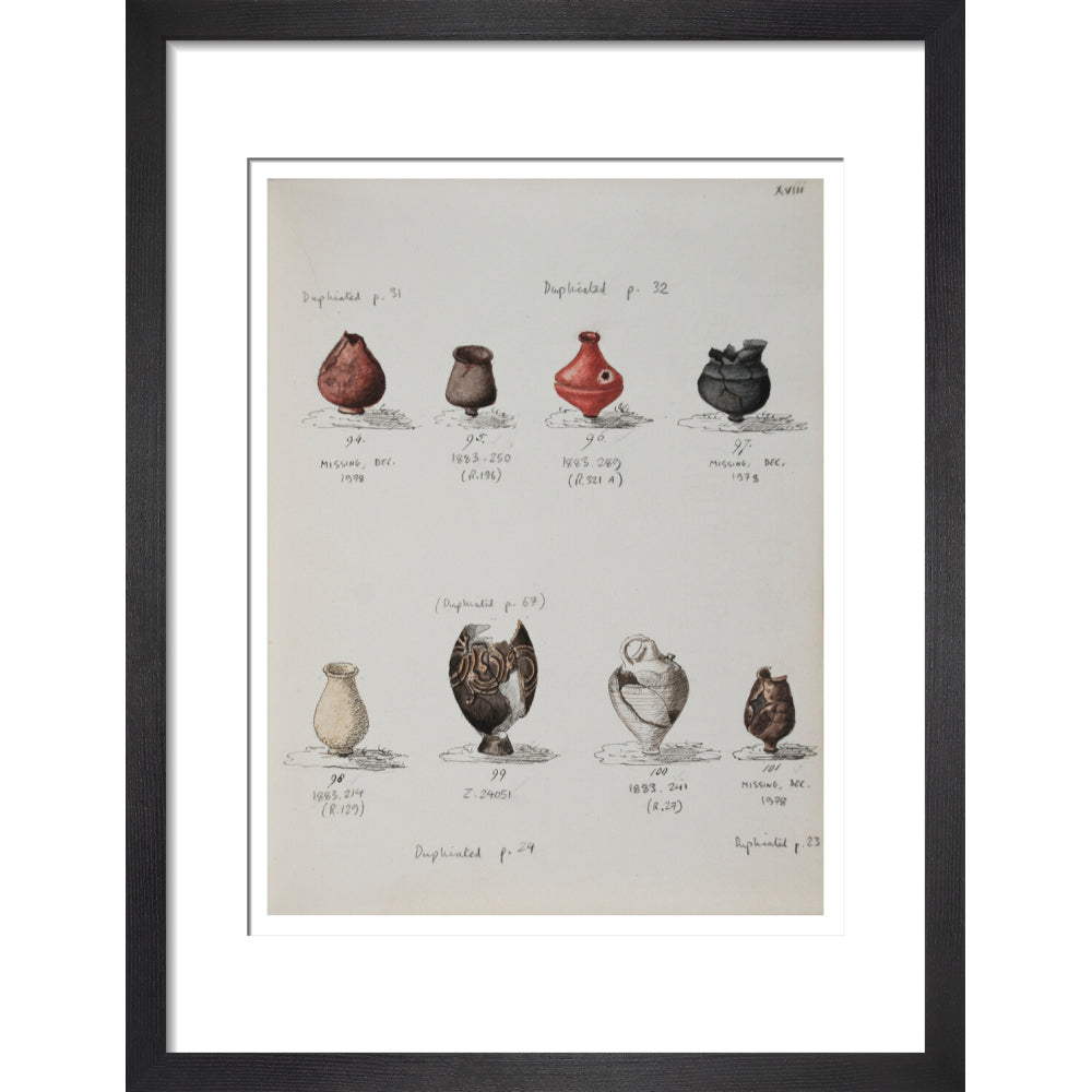 Pottery excavated from Litlington Roman cemetery - Art print