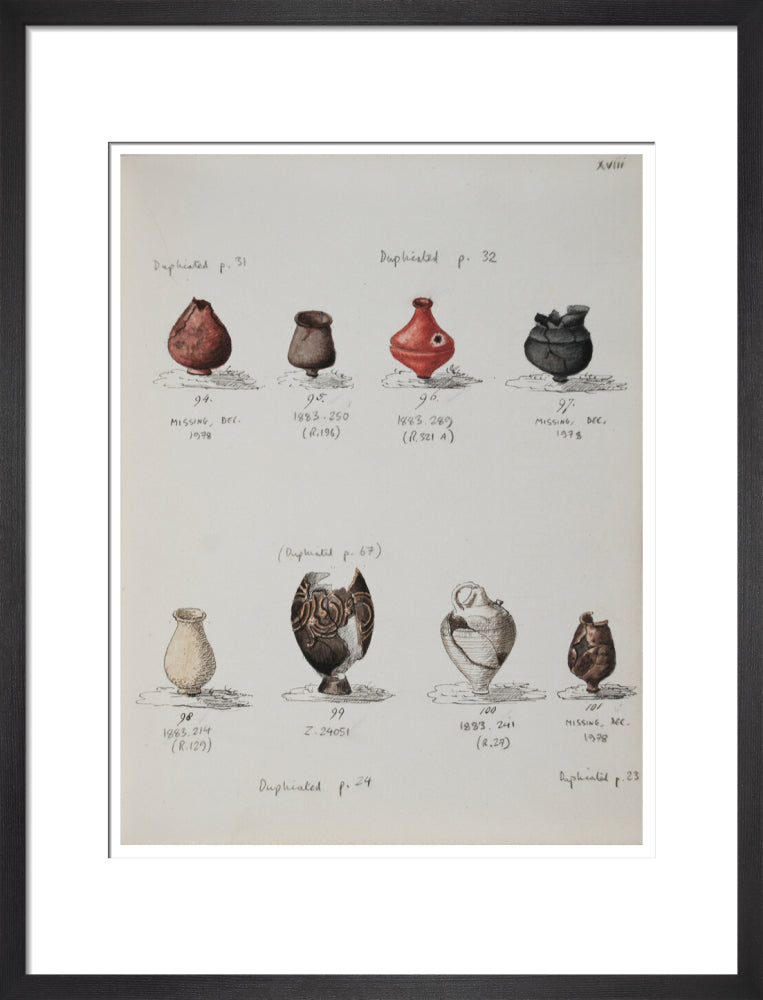 Pottery excavated from Litlington Roman cemetery - Art print