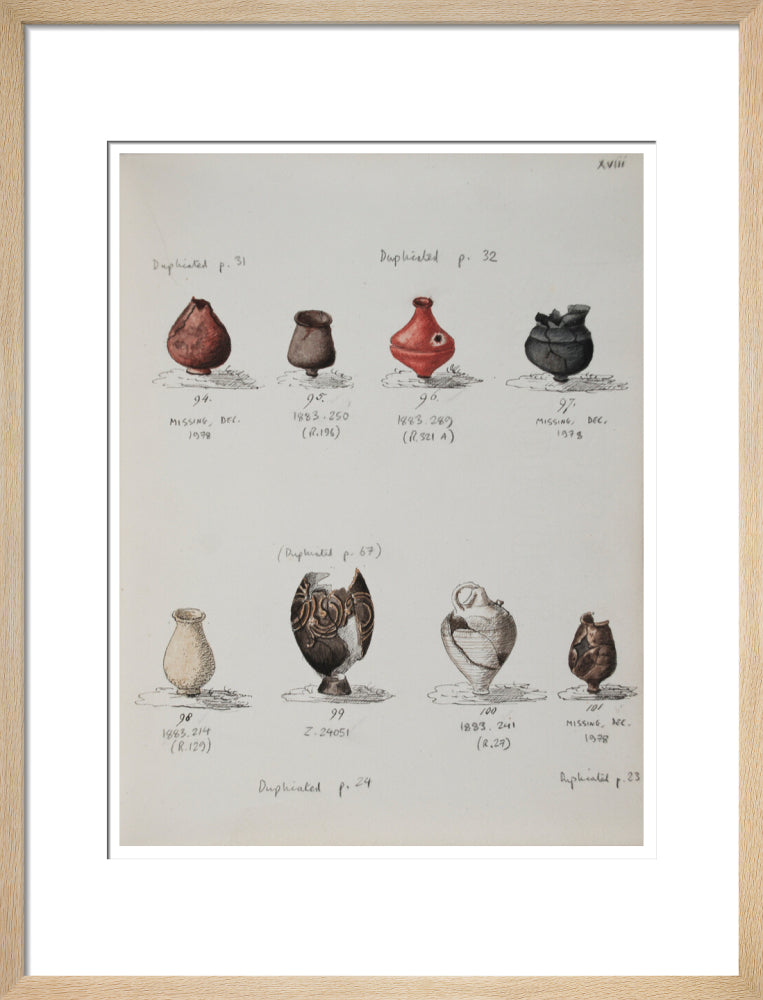Pottery excavated from Litlington Roman cemetery - Art print