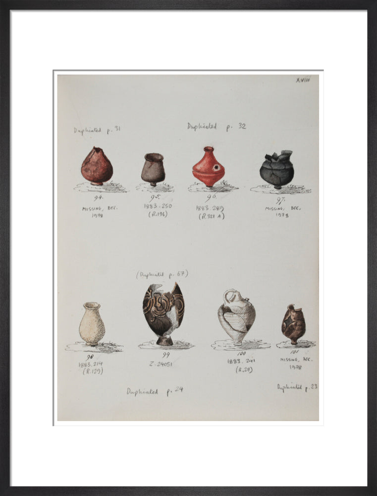 Pottery excavated from Litlington Roman cemetery - Art print