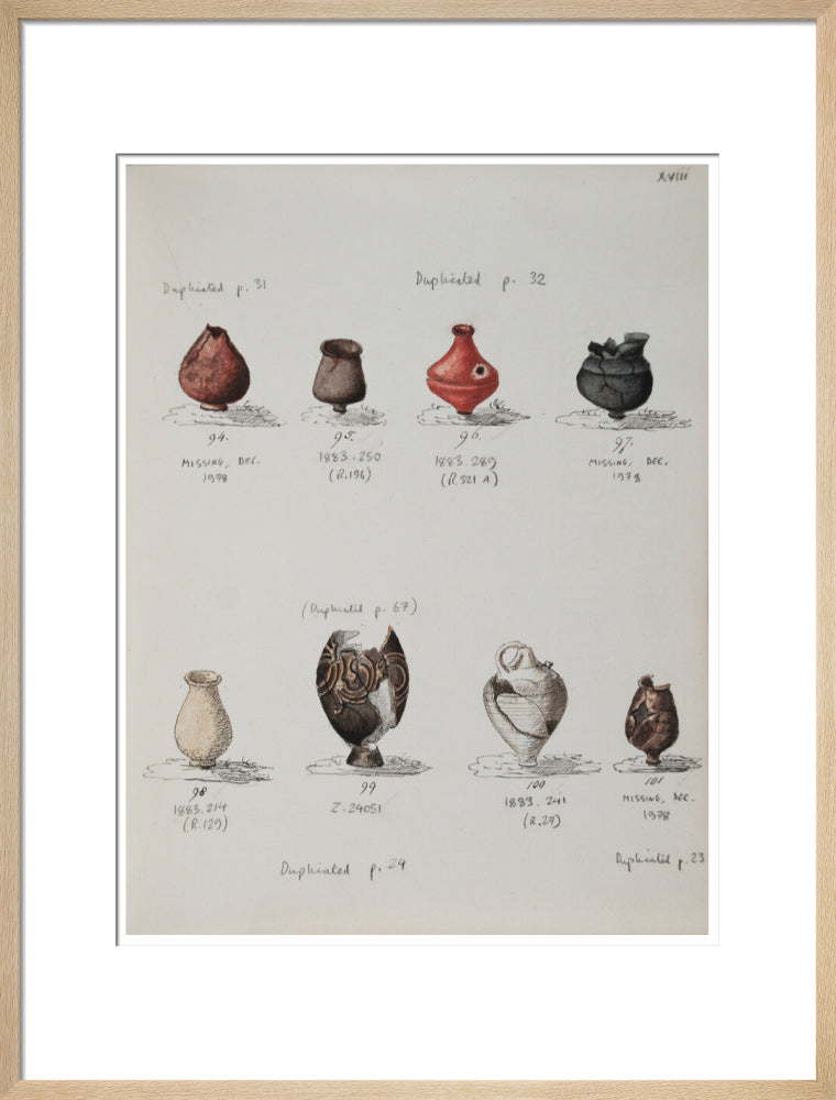 Pottery excavated from Litlington Roman cemetery - Art print