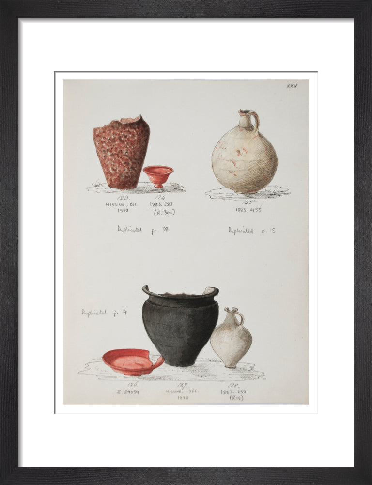Pottery excavated from Litlington Roman cemetery - Art print