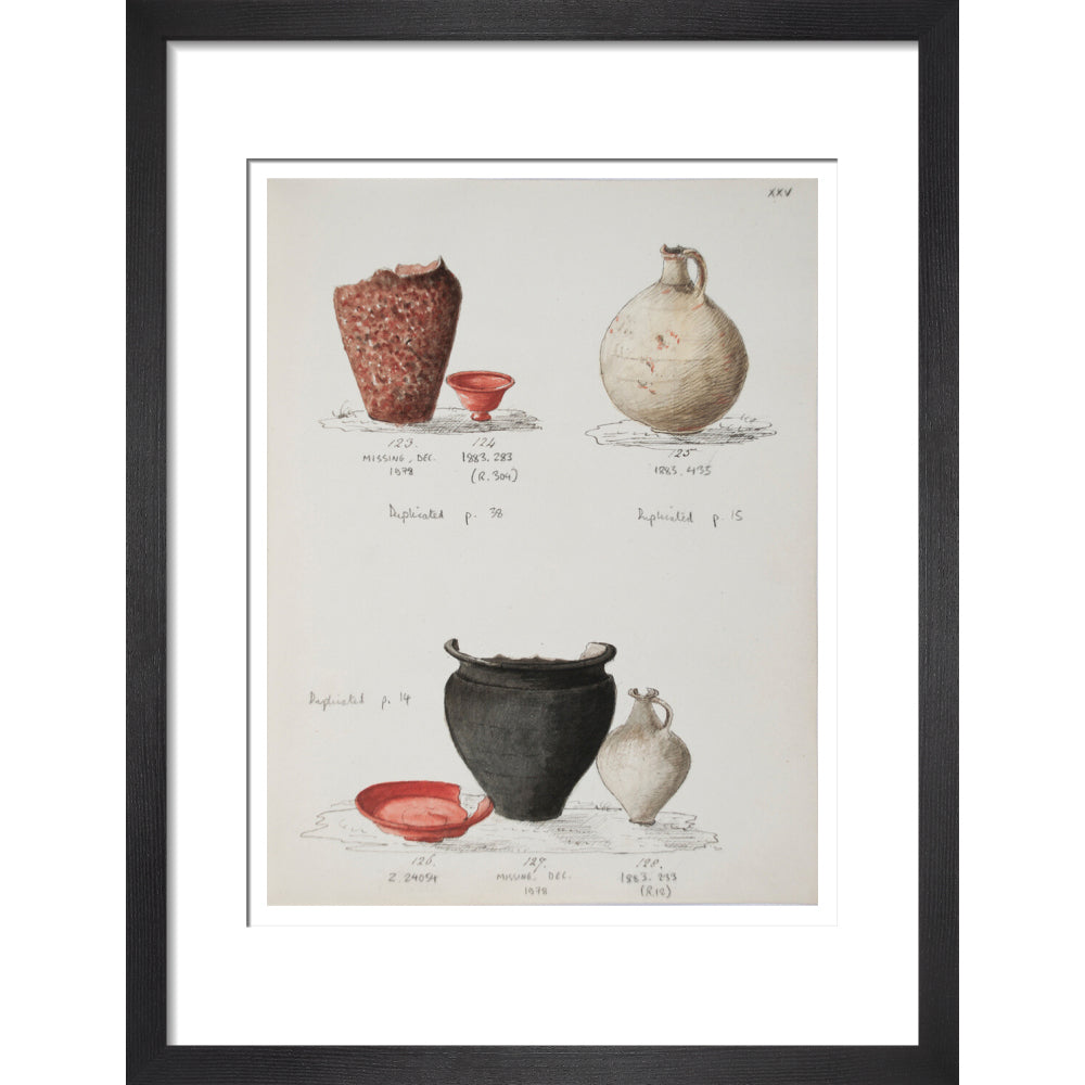 Pottery excavated from Litlington Roman cemetery - Art print