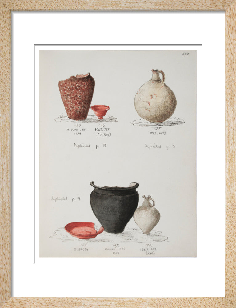 Pottery excavated from Litlington Roman cemetery - Art print