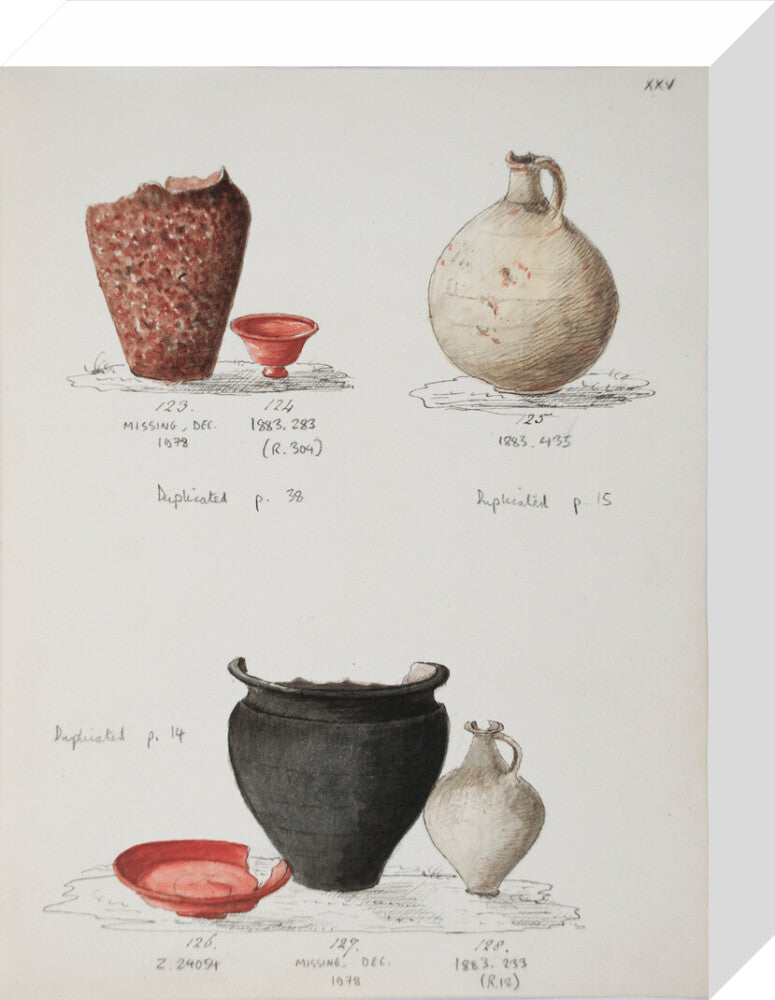 Pottery excavated from Litlington Roman cemetery - Art print