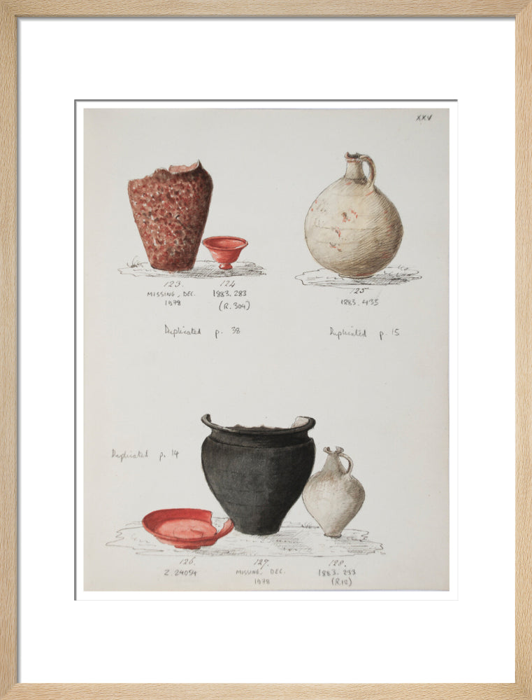 Pottery excavated from Litlington Roman cemetery - Art print