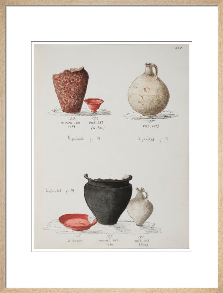 Pottery excavated from Litlington Roman cemetery - Art print