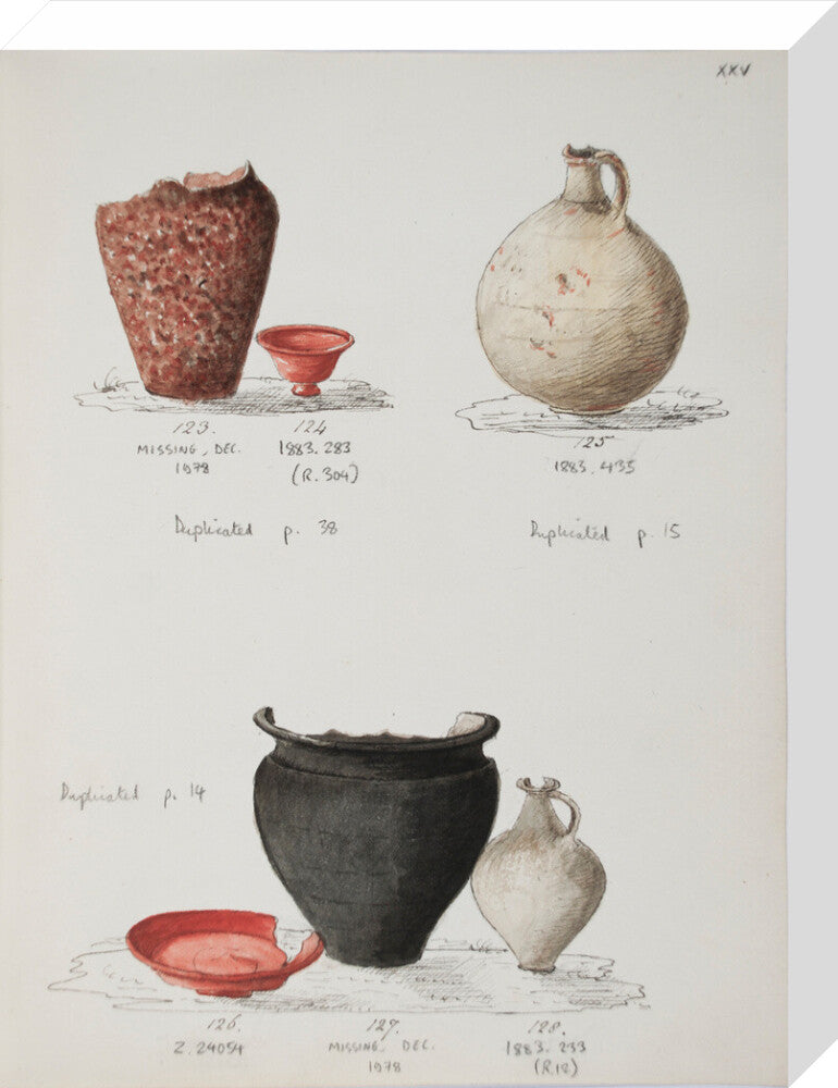 Pottery excavated from Litlington Roman cemetery - Art print