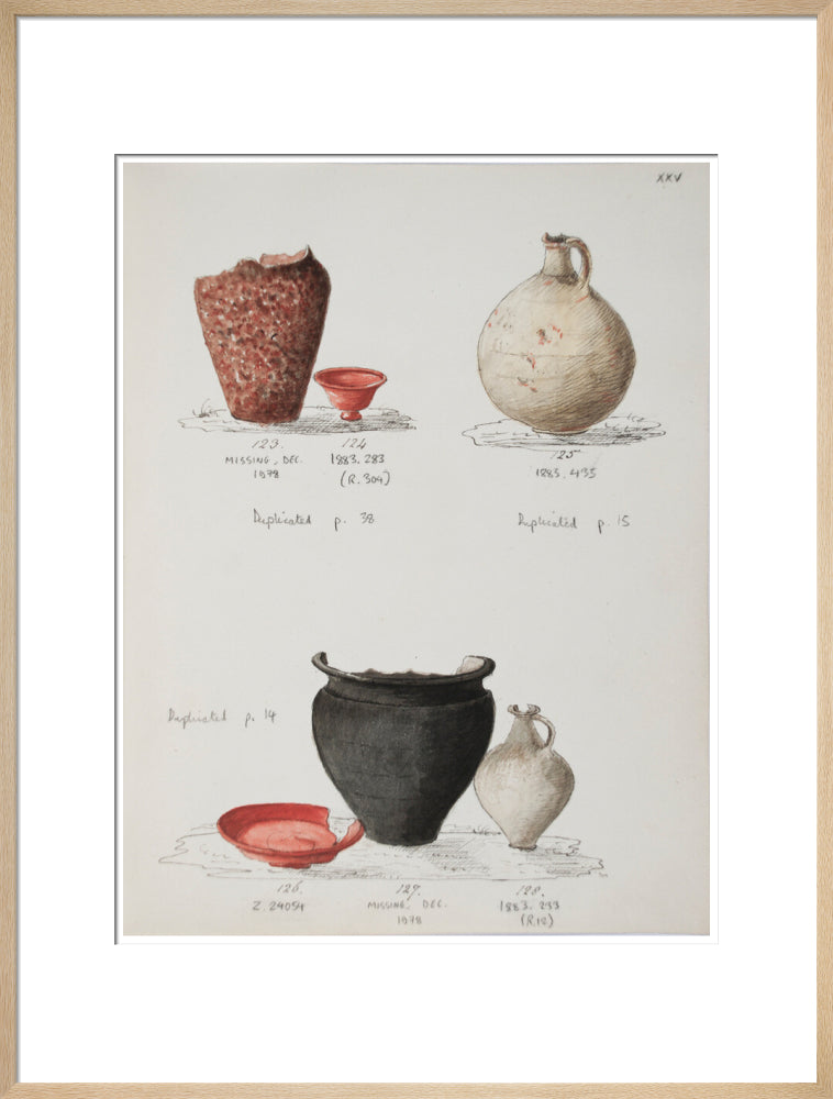 Pottery excavated from Litlington Roman cemetery - Art print