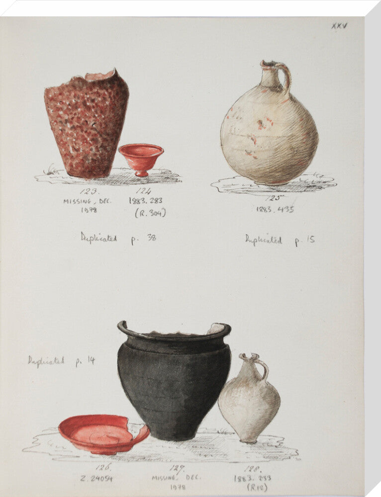 Pottery excavated from Litlington Roman cemetery - Art print