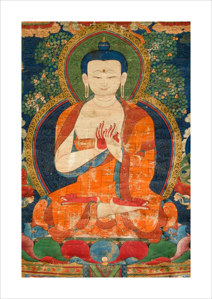 Thangka of Buddha preaching the dharma - Art print
