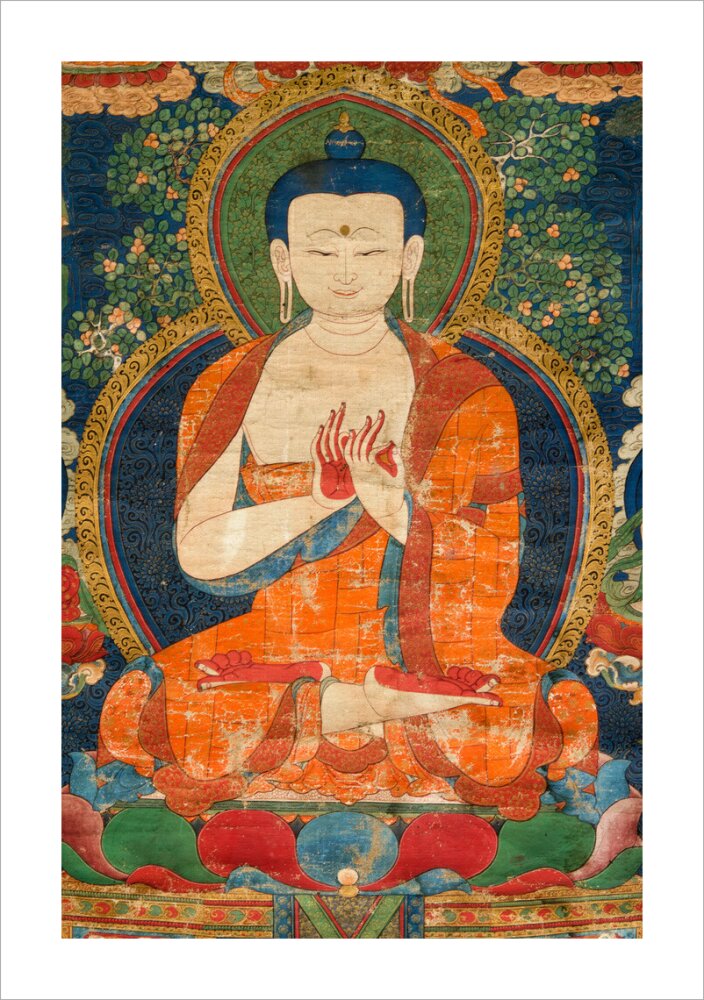 Thangka of Buddha preaching the dharma - Art print