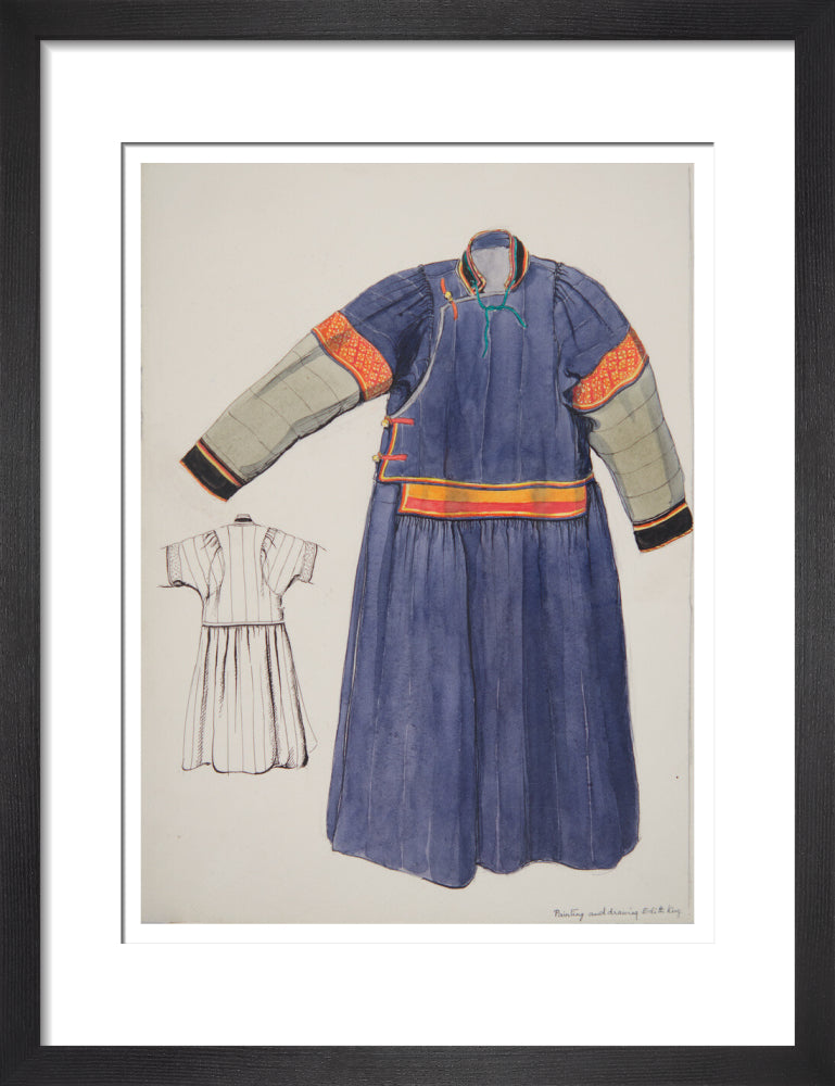 Paintings and drawings of Mongolian clothing - Art print