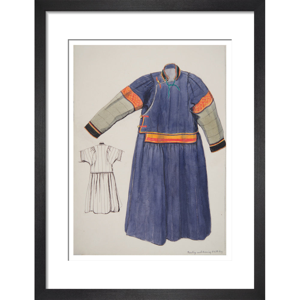 Paintings and drawings of Mongolian clothing - Art print