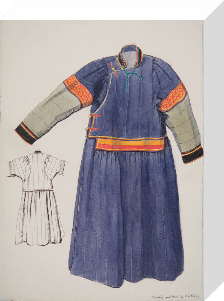Paintings and drawings of Mongolian clothing - Art print