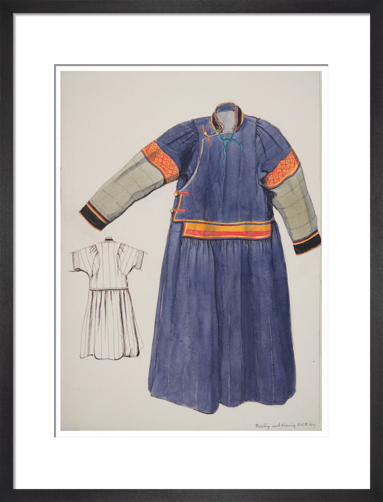 Paintings and drawings of Mongolian clothing - Art print