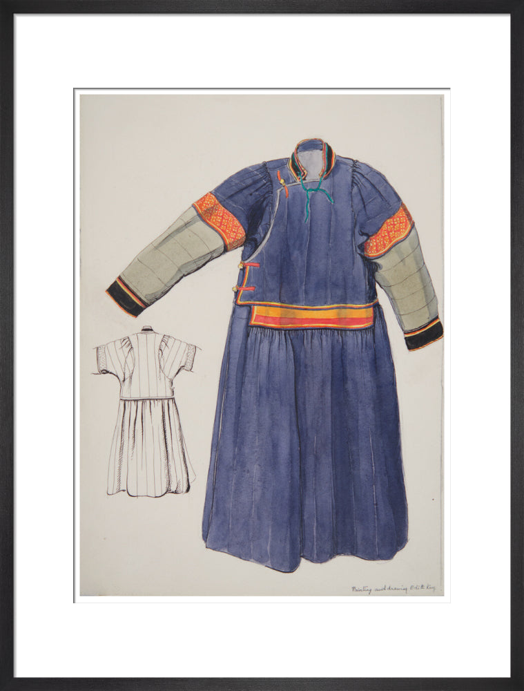 Paintings and drawings of Mongolian clothing - Art print
